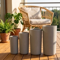 Support de pot de fleurs en fibre de verre de style minimaliste moderne, fabriqué en Chine, grand cylindre, pour plantation intérieure/extérieure