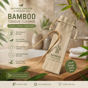 Nettoyeur et brosse à langue en bambou naturel, écologique, biodégradable, portable, outil d'hygiène bucco-dentaire pour une utilisation quotidienne à domicile - Product Image 2