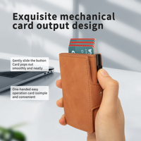Portefeuille minimaliste en cuir PU avec porte-cartes RFID, porte-monnaie pour homme, étui pour cartes de visite, sans fermeture, OEM personnalisé, vente en gros