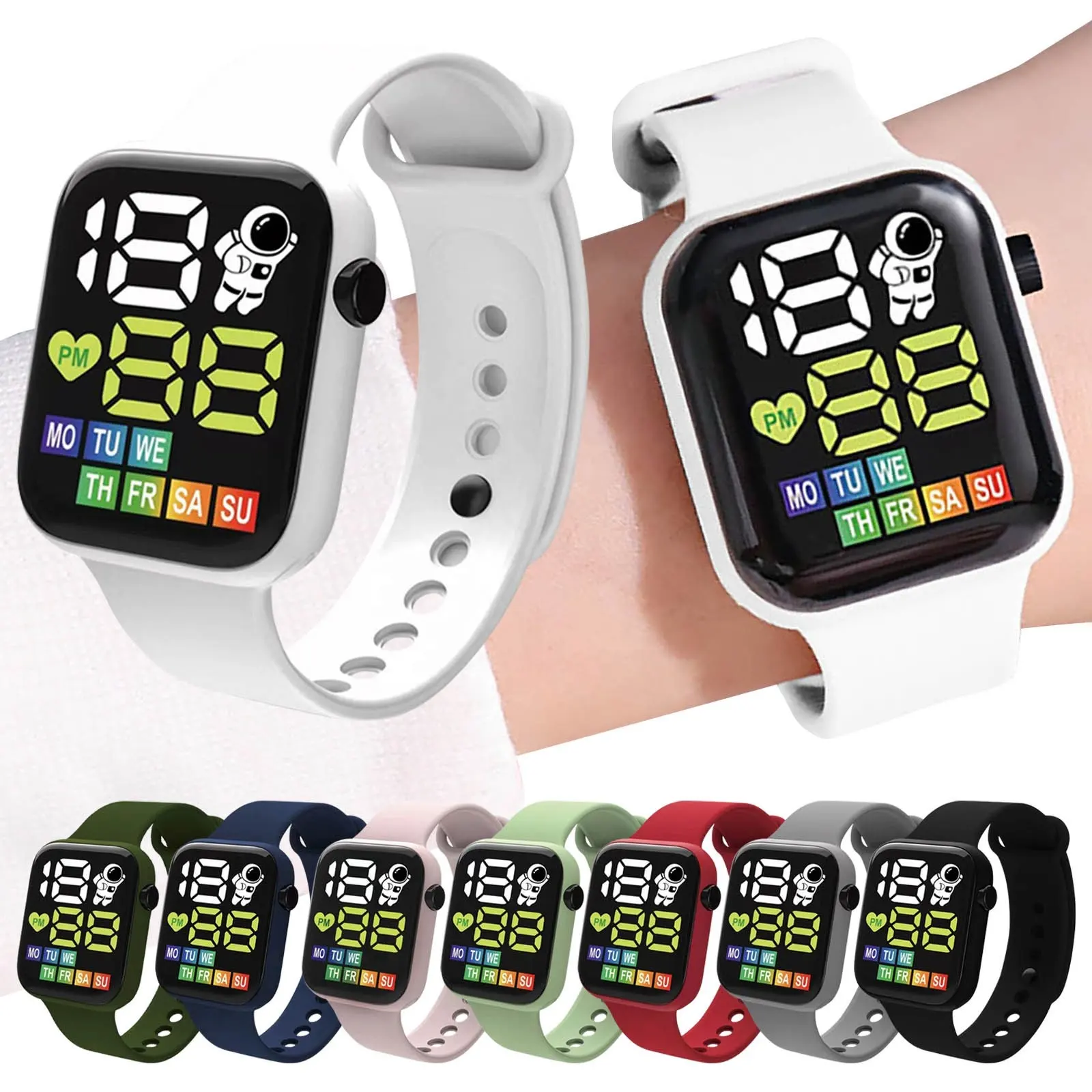 New arrival Y6 Cheap plastic LED Sports Watch Student Wristwatch Low cost Fashion Electronic Digital Watch