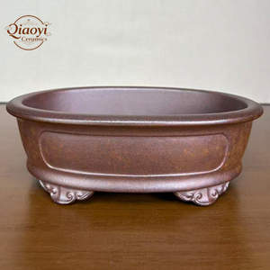 Pot à Bonsaï en Argile Violette de Yixing, Cuit au Bois à Haute Température, Écologique, Traditionnel, Sculpté à la Main, Ovale, <span class=keywords><strong>pour</strong></span> Plantes d'Intérieur - Product Image 1