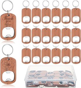 Llavero de madera en blanco para personalizar, abridor de botellas metálico, mini abridores de bolsillo para recuerdos de fiesta, artículos para bodas, regalos personalizados, manualidades - Product Image 1