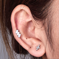 Boucles d'oreilles labret en titane ASTM F136 plaqué or avec opale sertie griffe, cadeau de Saint-Valentin et de mariage, bijoux de corps