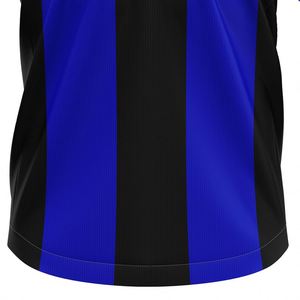 Camiseta de Fútbol para Hombre, Diseño de Rayas Verticales Azul y Negro, 100% Poliéster, Cuello en V, Manga Larga, Estilo Maduro, Resistente al Viento - Product Image 5