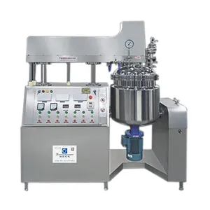Cosmetic Cream Making Machine Toothpaste Production Equipment Hydraulic Lifting Vacuum Emulsifying Mixer