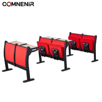 Mobilier scolaire moderne Bureau et chaise pliés pour étudiants avec accoudoir en métal pour salle de classe et de conférence