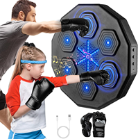 RS Electric Home Interactive Intelligent Music Boxing Target Trainer Dummy Punch Machine Wall-Mounted Smart Multi-Function Black