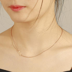 In acciaio inossidabile impermeabile Hiphop gioielli oro carino piccolo Sideway 26 lettere collana pendente iniziale per le donne regali - Product Image 1