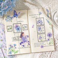 Pack d'autocollants style Ins 'Frost Flower Dew Whisper' en PET imperméable, motifs floraux, pour matériel de journalisation DIY et base de collage décoratif
