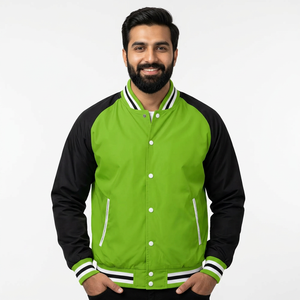 Blouson universitaire respirant pour homme avec logo personnalisé, en polaire épaisse de haute qualité, tendance, pour l'hiver, style streetwear. - Product Image 1