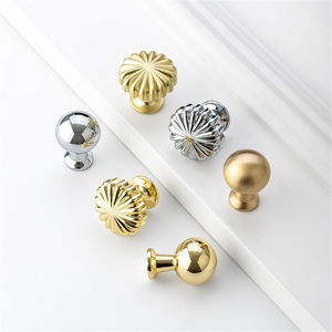 Light Luxury Creative French Golden Pumpkin <b>Handle</b> Modern Zinc Alloy Durable Wardrobe <b>Drawer</b> Dresser Cabinet Furniture Door - Product Image 3