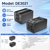 Caja Híbrida RAID de 4 Bahías, 5Gbps USB-C, 2*NVMe M.2+2*2.5/3.5 SATA SSD HDD, 8 Modos RAID, Gen3x4, 8TB, Carcasa de Aluminio