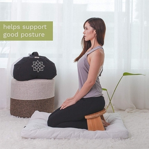 Bamboo Folding <strong>Meditation</strong> Bench Wooden Seiza Kneeling <strong>Stool</strong> Bamboo Yoga <strong>Stool</strong> with Cushion - Product Image 4