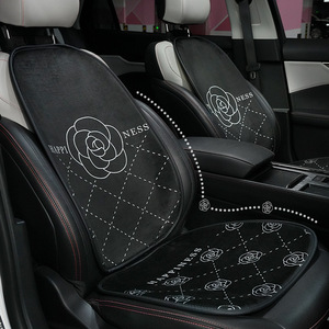 Housses de siège de voiture en peluche, ensemble complet, design fleur de camélia, coussins de siège avant chauds et antidérapants, utilisation quatre saisons - Product Image 1