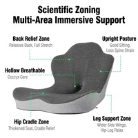 Siège et dossier ergonomiques intégrés en mousse à mémoire de forme pour chaise de bureau ou de voiture, avec support complet et conception de zonage scientifique