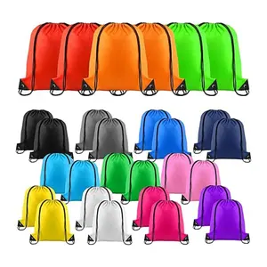 Fabrika fiyat promosyon spor sırt çantası 210D Polyester ipli çanta özel baskı logosu ile ambalaj İpli çanta