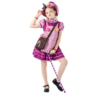 Candy Witch Cosplay Costume Set For Adults And Children Halloween Party Stage Wear <b>Purple</b> Dress With <b>Hat</b> And Accessories - Product Image 2