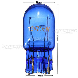 1/2/4 ชิ้น T20 580 7443 W21/5W 12V W3x16q แก้วสีฟ้าธรรมชาติหยุดเบรคไฟท้ายรถสัญญาณด้านข้างหลอดไฟสีขาว - Product Image 2