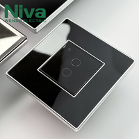 Interrupteur mural intelligent Niva avec panneau en verre, commande à distance Wi-Fi, interrupteurs électriques modulaires pour la maison intelligente, interrupteur et prise