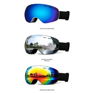 แว่นตาเล่นสกีทรงกลมขนาดใหญ่สำหรับผู้ชายและผู้หญิง UV400ป้องกันหมอกและป้องกันรังสียูวี - Product Image 2