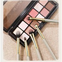 Lot de 5 pinceaux de maquillage de luxe en poils de chèvre naturels pour le visage, les yeux, le fard à paupières et le blush – Qualité supérieure