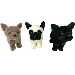 Wholesale Custom OEM 20cm French Bulldog Puppy Stuffed Plush Toy Cute Simulation Pets Shar-pei Dog Fluffy Baby Dolls Birthday Gi