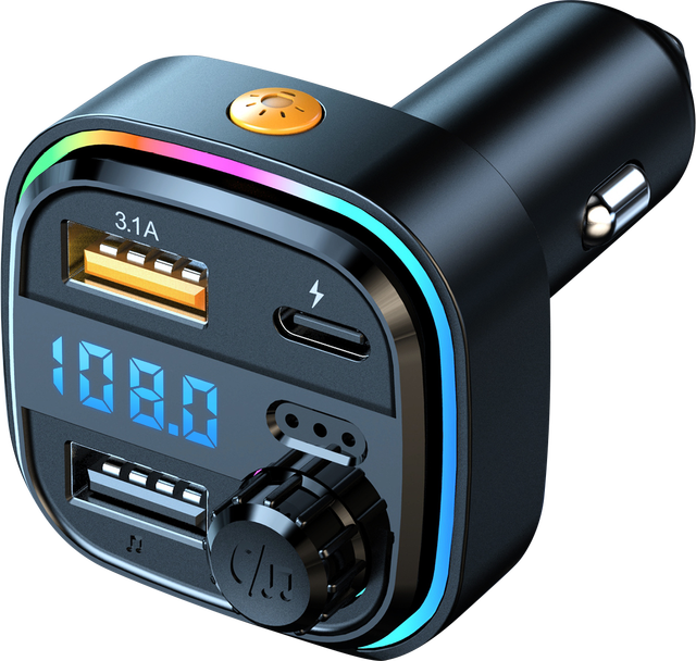 USB Fast Charger Car for Bluetooth 5.4 FM Transmitter Wireless Handsfree Audio Receiver On-Board Accessories Type-C Charging