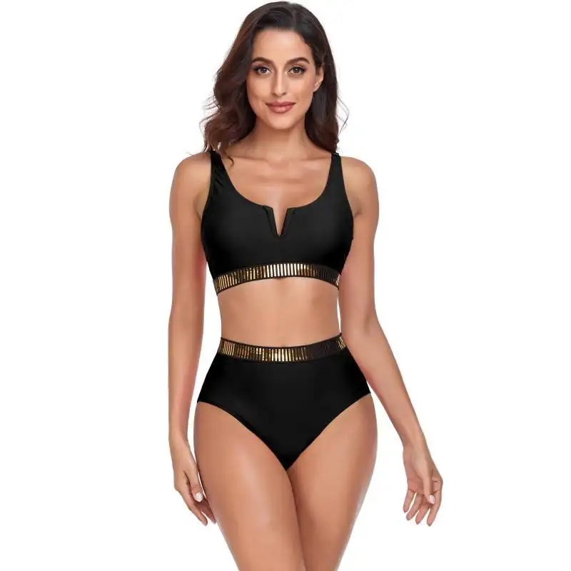2023 Summer Women Push Up Bikinis Set Solid Color Strapless Ruffles Bathing Suits For Women Bandage Padded Beach Swimwear Lady
