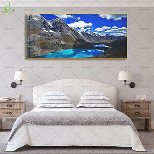 현대 가정 장식 모레 인 호수 밴프 국립 공원 산 풍경 Giclee 캔버스 페인팅 벽 예술 - Product Image 4