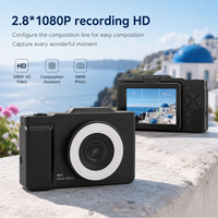 Appareil photo 1080P style vintage 48MP avec autofocus, écran IPS rotatif 2,8 pouces, triple lumière d'appoint couleur, lecteur MP3 et enregistreur pour anniversaire d'enfants