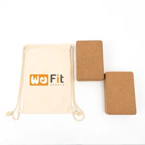 Multifunctional Wood Color Yoga Bricks High Quality Eco-friendly Recycled Cork Yoga Block