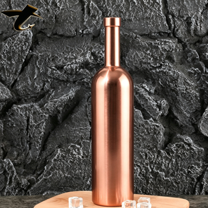Bouteille en verre rond <span class=keywords><strong>rose</strong></span> électroplaqué à <span class=keywords><strong>prix</strong></span> d'usine avec bouchon UV, vide, 500ml/750ml, pour Tequila et Brandy - Product Image 1
