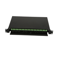 1RU 24 Ports Fiber, montage en Rack, panneau de raccordement de Distribution Fiber optique avec Rail coulissant