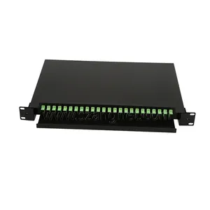 1RU 24 Fiber Ports Rack Mount Fiber Optic Distribution Patch Panel With Sliding Rail