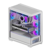OEM V100 ATX Mid Tower PC Case Casing, Screen Display with Tempered Glass, Support 430mm GPU, 360mm Radiator, Optimized Airflow