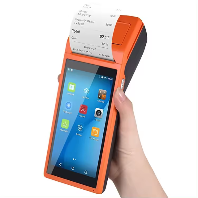 All-in-One 5.5" Mobile POS Billing Machine Terminal Android 8.1 System 4G Touchscreen Wireless Built-in Printer Barcode SDK