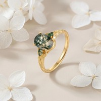 Bague YILUN S925 en argent sterling avec zircon et agate, style vintage, plaquée or, pour femme, bijoux de fiançailles, certifiée REACH et BSCI