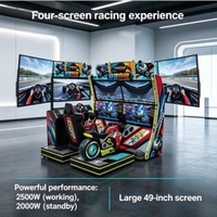Simulateur de course de moto commercial 4K à double écran en métal, interactif pour 2 joueurs, à monnayeur, avec base de mouvement dynamique
