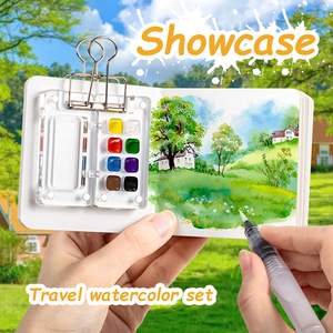 Bview Art Acrylique-<span class=keywords><strong>Palette</strong></span> d'<span class=keywords><strong>aquarelle</strong></span> portable 8 puits avec clip <span class=keywords><strong>Mini</strong></span> Sketchbook <span class=keywords><strong>Palette</strong></span> Set Travel Ready Paint <span class=keywords><strong>Palette</strong></span> Paint Box - Product Image 2