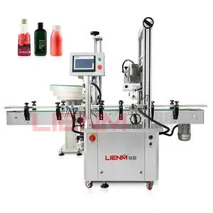 Customize Automatic Bottle Screw Capping Machine Desktop Plastic Glass Bottle Capping Machine With Cap Feeder
