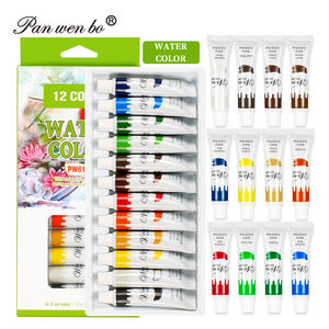 Panwenbo Großhandel 12 Farben 6ml Künstlerqualität Aquarellfarbe Langanhaltend für Wandmalerei Stoff DIY-Projekte Aquarellfarben-Set - Product Image 1