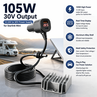 Adaptateur d'alimentation pour voiture Starlink Mini, convertisseur DC, charge haute vitesse, alimentation stable pour camion/camping-car/fourgonnette/camping-car/bateau et utilisation en extérieur