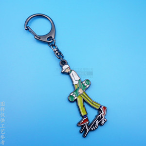 <b>Anime</b> <b>Keychain</b> Zinc Alloy Enamel Cartoon Character Black Nickel Color Modern Simple Style Gift Accessory - Product Image 1
