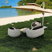 Ensemble de canapés de jardin pour extérieur 5 places Tissage de corde en aluminium pour salon Canapé de patio Meubles de patio Canapé d'extérieur avec table basse