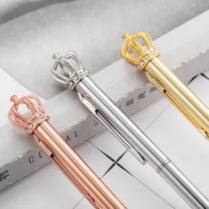 Stylo en cristal avec couronne Stylo à bille avec logo personnalisé Stylo cadeau torsadé en or rose