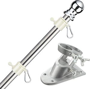 Cờ cực Kit 6 ft, cờ cực với khung, nặng thép không gỉ vườn Cột cờ, nhà, thương mại, ngoài trời treo tường Cột cờ - Product Image 1