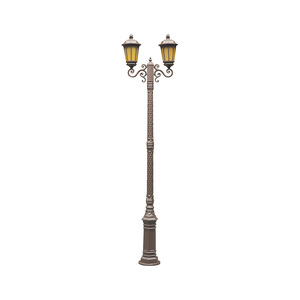 Brown Dual Head <b>Landscape</b> Street Light 3500K Warm White AC 220V IP66 Solar-Powered Aluminum Alloy 10-Year Warranty <b>Lighting</b> - Product Image 1