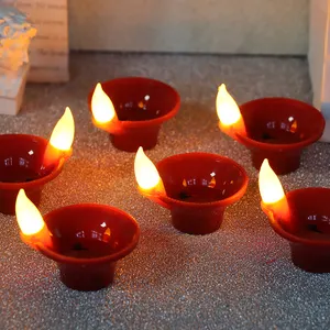 Bianco caldo Led senza fumo senza fiamma sensore di acqua Led Diya Diwali luce Diwali Led sensore di plastica acqua Festival Diya