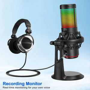 MK02 Dual <b>Condenser</b> USB <b>Microphone</b> With Noise Reduction, Touch Control, 192kHz/24Bit for Podcast Recording MK02 USB <b>Microphone</b> - Product Image 4