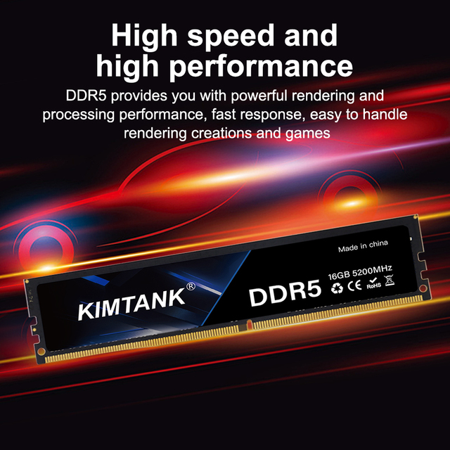 Kimtank Ddr5 16gb 32gb 64gb Memoria RAM Cl30 4800mhz 5200mhz 5600mhz 6000mhz 32 Gb 6000 Ddr5 8gb for Desktop Computer